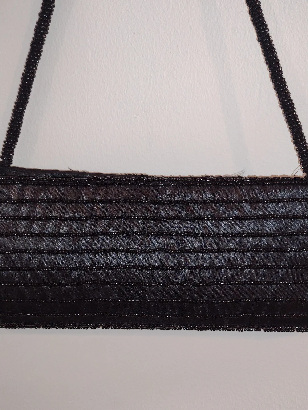 Bijoux Terner Black Beaded Sequin Shoulder Clutch